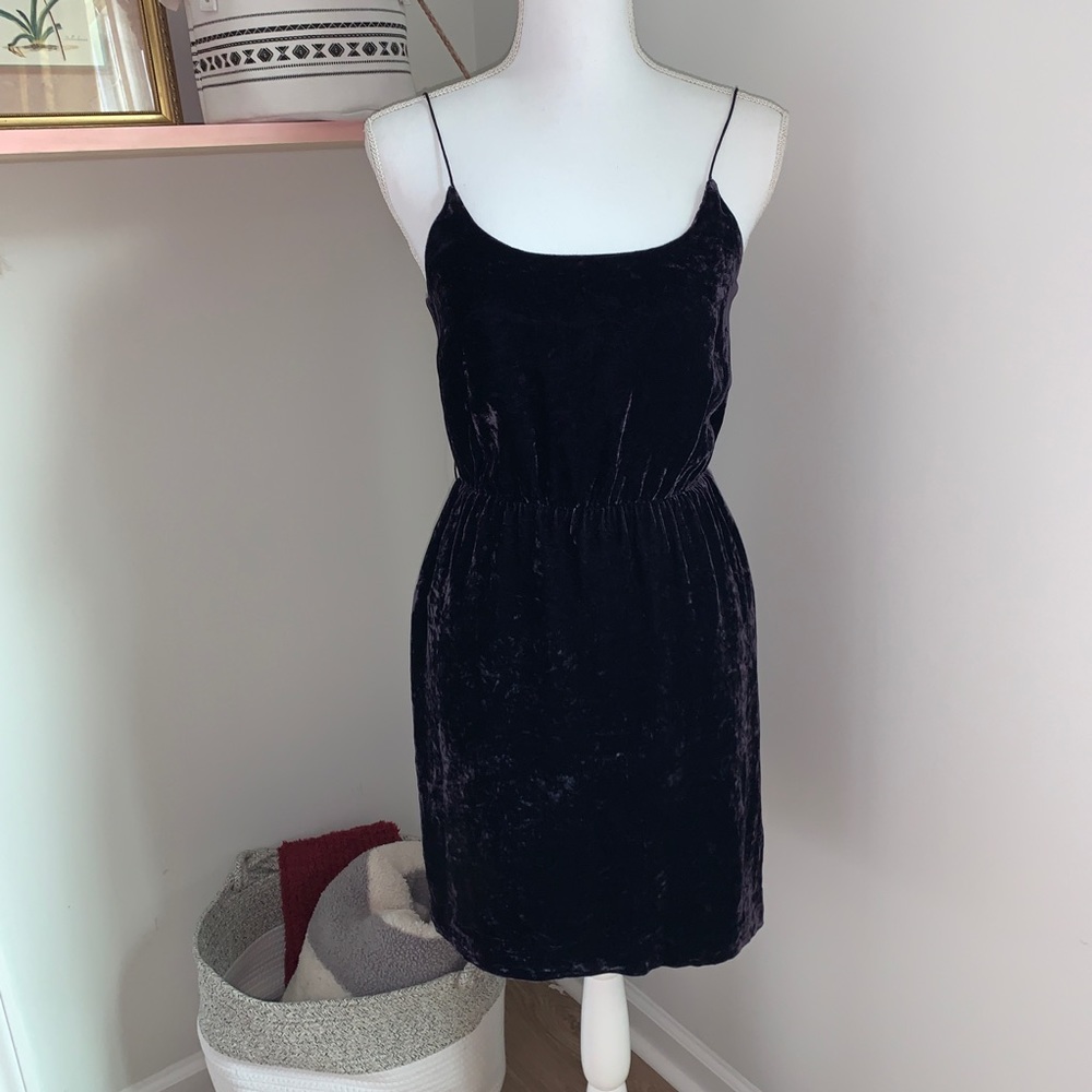 J. Crew Velvet Spaghetti Strap Dress